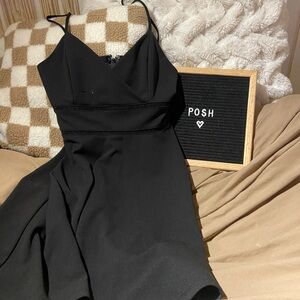 Black flaired cocktail dress